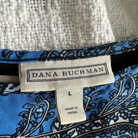 Blue and black paisley sleeveless blouse - Picture 4 of 7